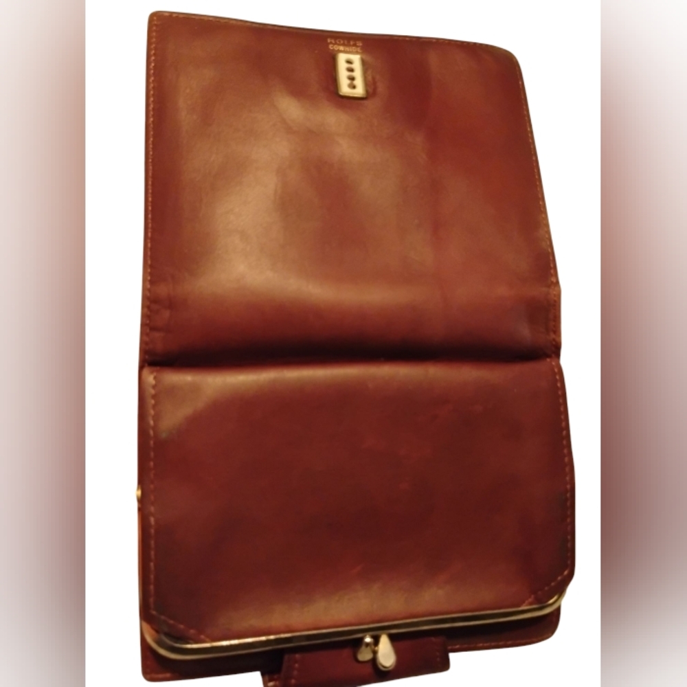 vintage Rolfs Brown Leather Wallet With Kisslock - Picture 9 of 11